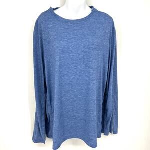 Deyeek Unisex Adaptive Post Surgery Full Snap Long Sleeve Blue T Shirt Size M